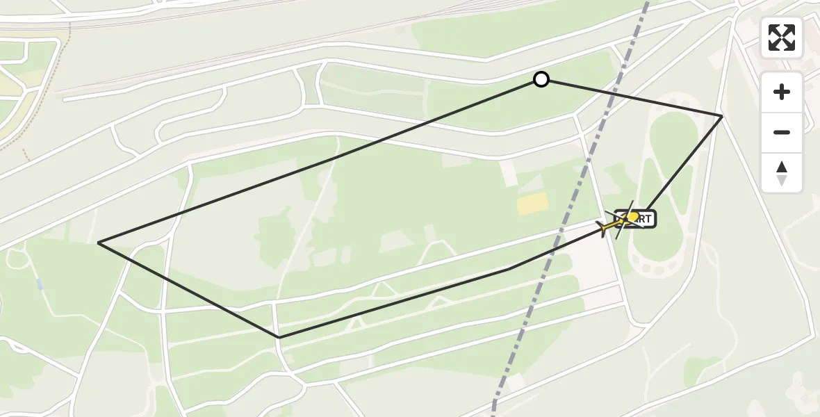 Routekaart van de vlucht: Politiehelikopter naar Amersfoort, Barchman Wuytierslaan