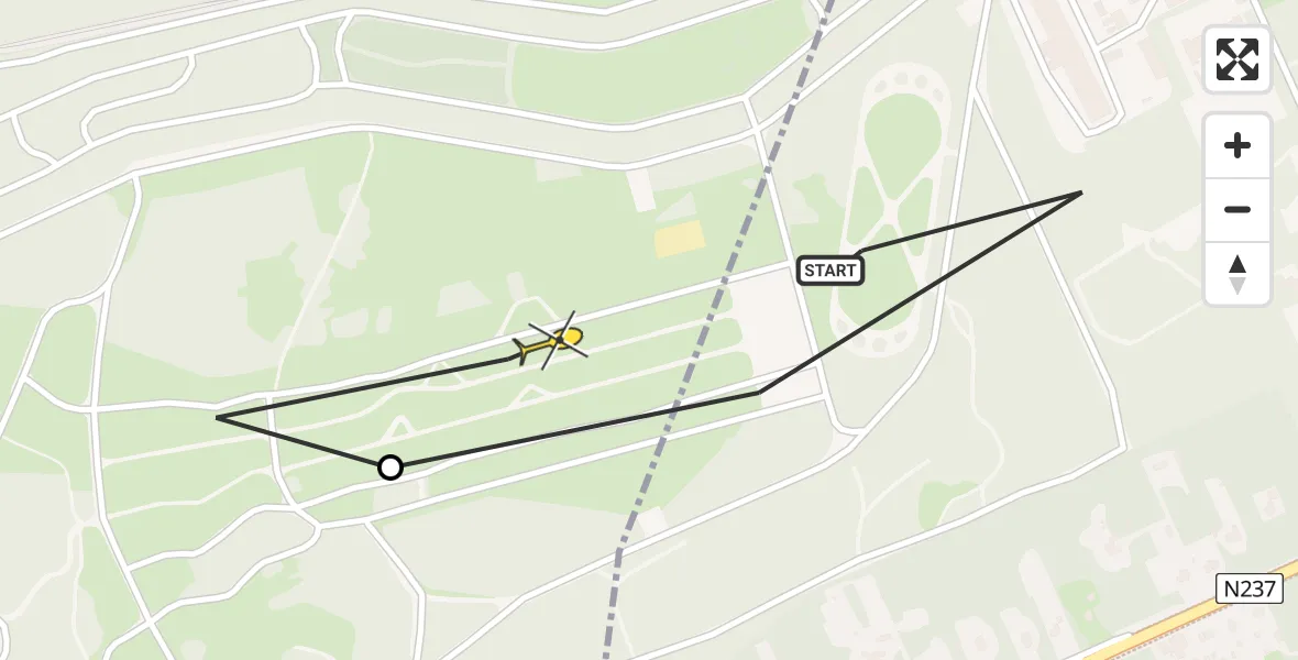 Routekaart van de vlucht: Politieheli naar Soest, Amersfoortsestraat
