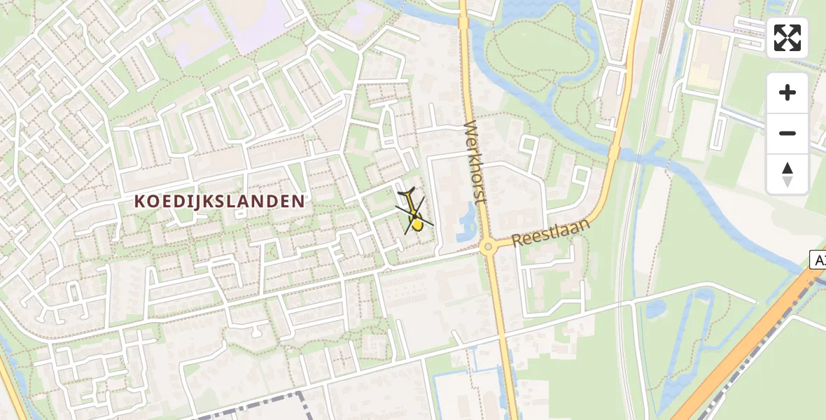 Routekaart van de vlucht: Lifeliner 4 naar Meppel