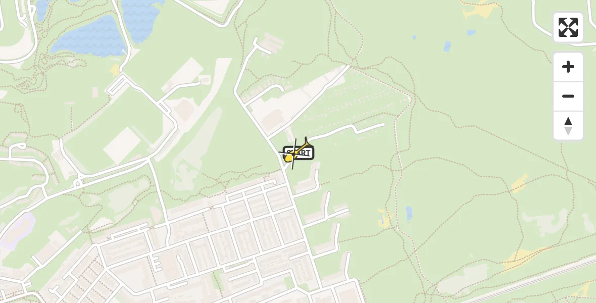 Routekaart van de vlucht: Lifeliner 1 naar Zandvoort, Keesomstraat