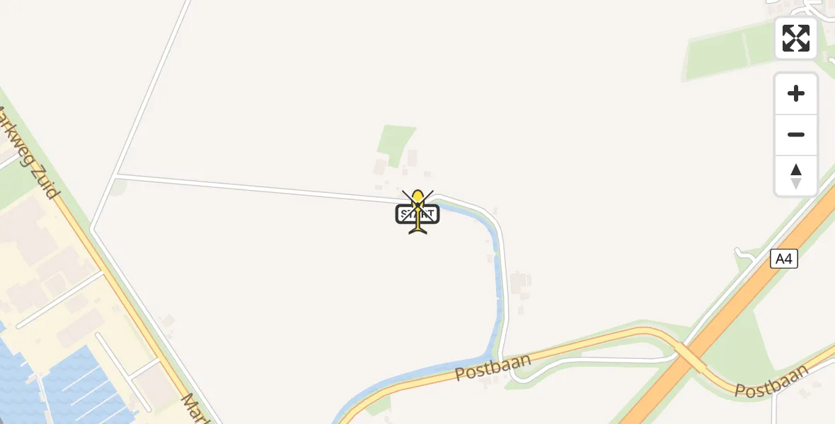 Routekaart van de vlucht: Lifeliner 2 naar Heijningen, Kreekweg