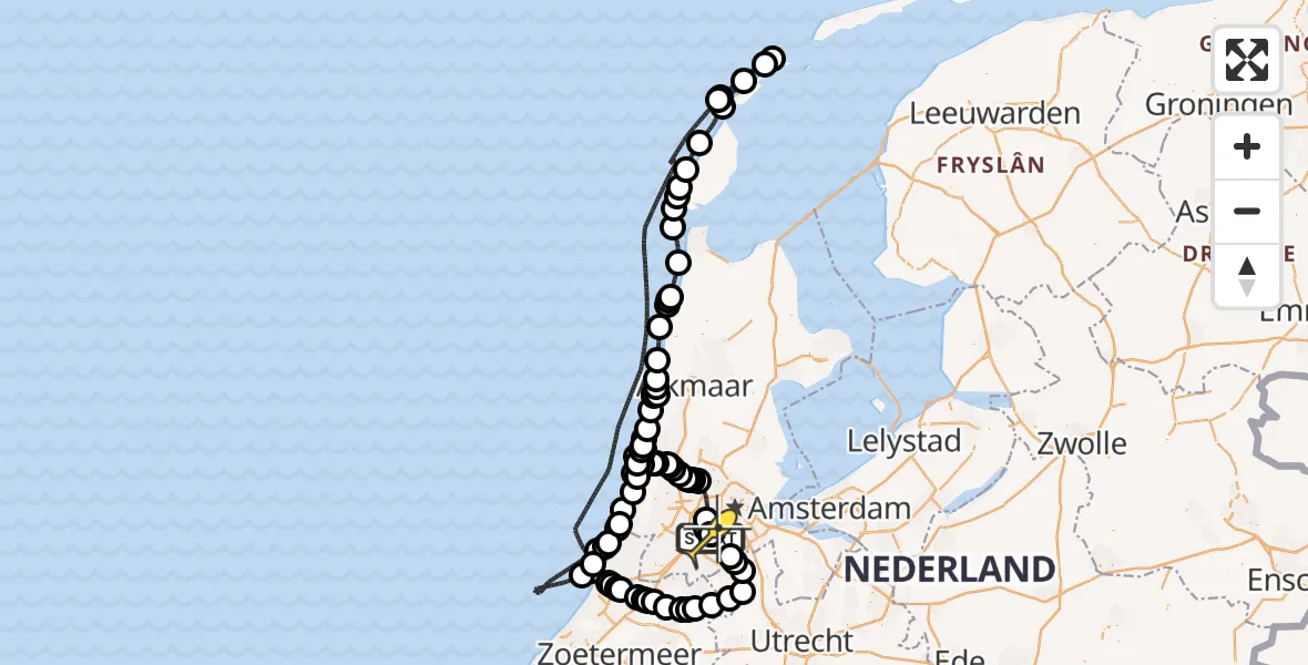 Routekaart van de vlucht: Politieheli naar Schiphol, Thermiekstraat