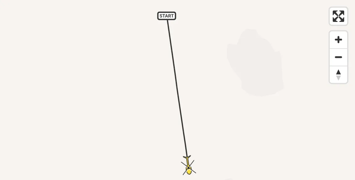 Routekaart van de vlucht: Kustwachthelikopter naar 