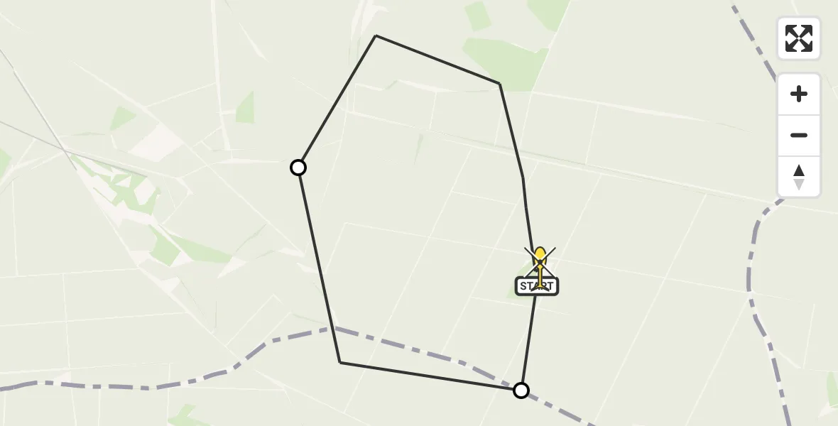 Routekaart van de vlucht: Politiehelikopter naar Elspeet, Vaassenseweg