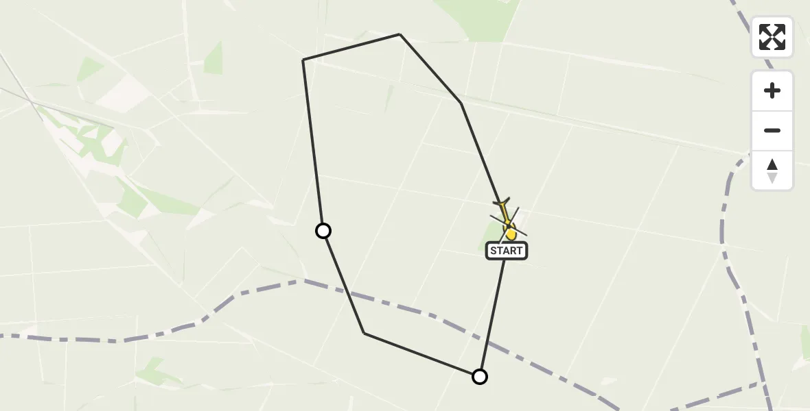 Routekaart van de vlucht: Politieheli naar Elspeet, Vaassenseweg