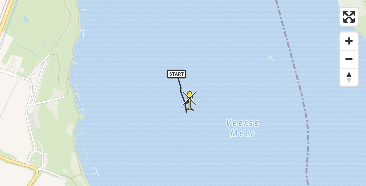 Routekaart van de vlucht: Kustwachthelikopter naar Vrouwenpolder, Noorddijk