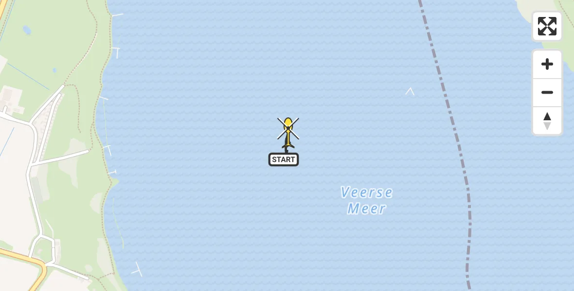 Routekaart van de vlucht: Kustwachthelikopter naar Vrouwenpolder, Oost-westweg