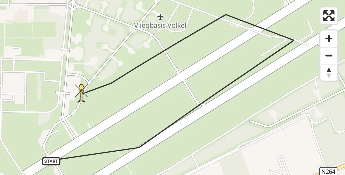 Routekaart van de vlucht: Lifeliner 3 naar Vliegbasis Volkel, Zeelandsedijk
