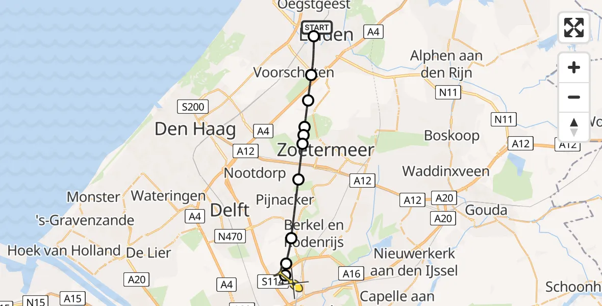 Routekaart van de vlucht: Lifeliner 2 naar Rotterdam The Hague Airport, Rotterdam The Hague Airport