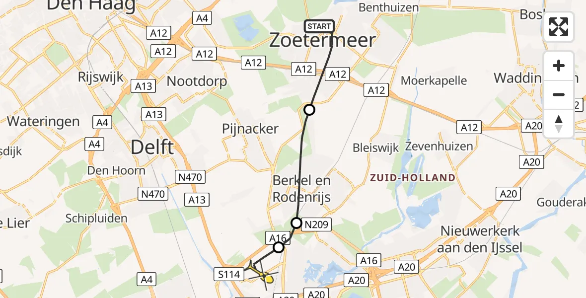 Routekaart van de vlucht: Lifeliner 2 naar Rotterdam The Hague Airport, Rotterdam The Hague Airport