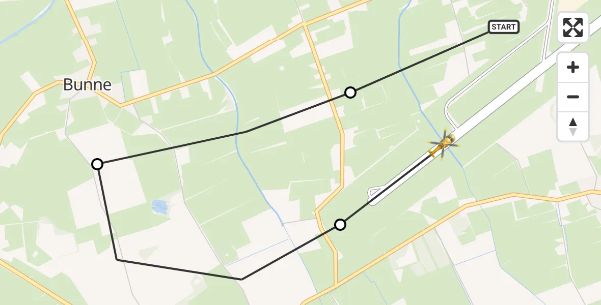 Routekaart van de vlucht: Lifeliner 4 naar Groningen Airport Eelde, Groningen Airport Eelde