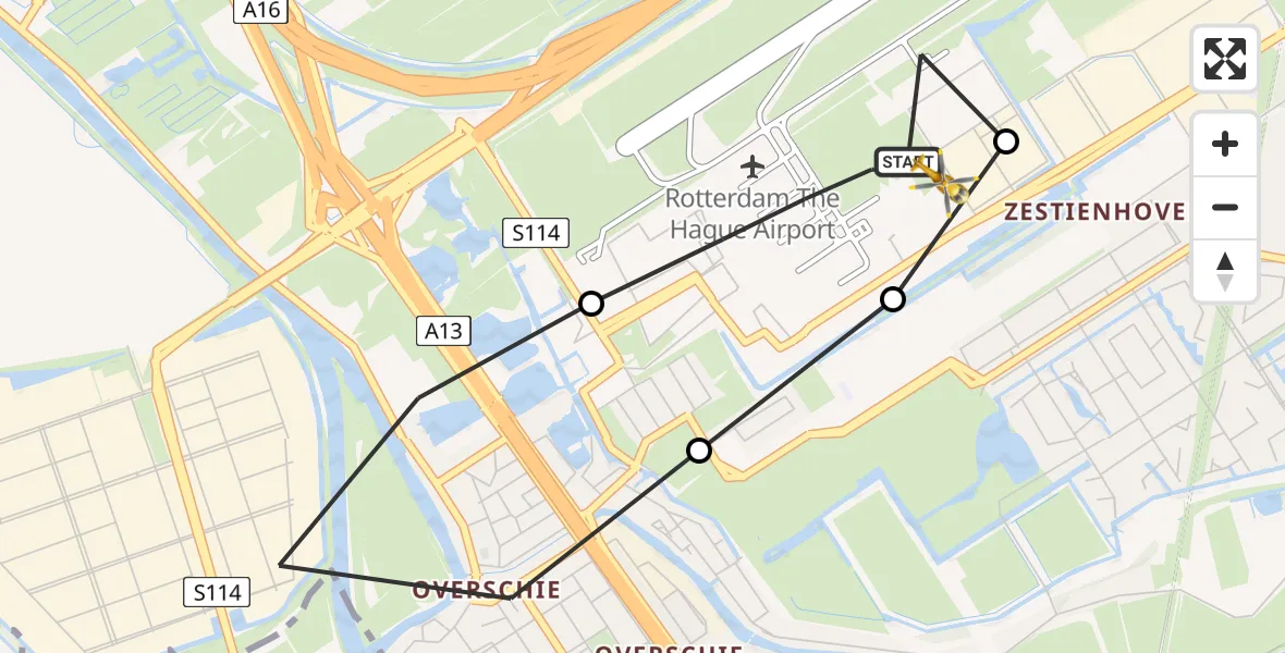 Routekaart van de vlucht: Lifeliner 2 naar Rotterdam The Hague Airport, Rotterdam The Hague Airport
