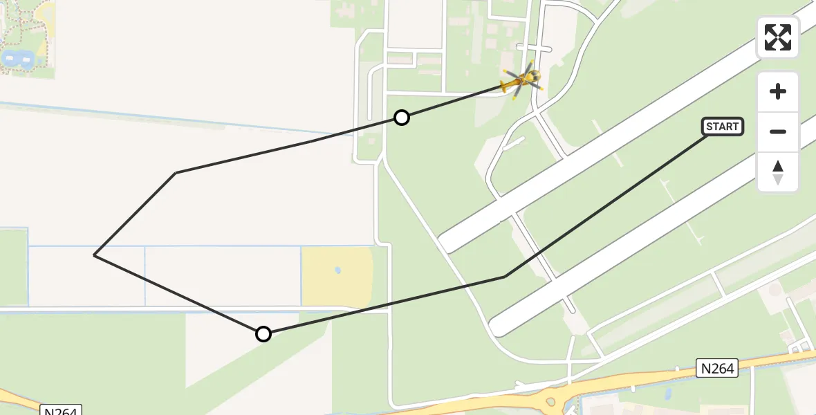 Routekaart van de vlucht: Lifeliner 3 naar Vliegbasis Volkel, Vliegbasis Volkel