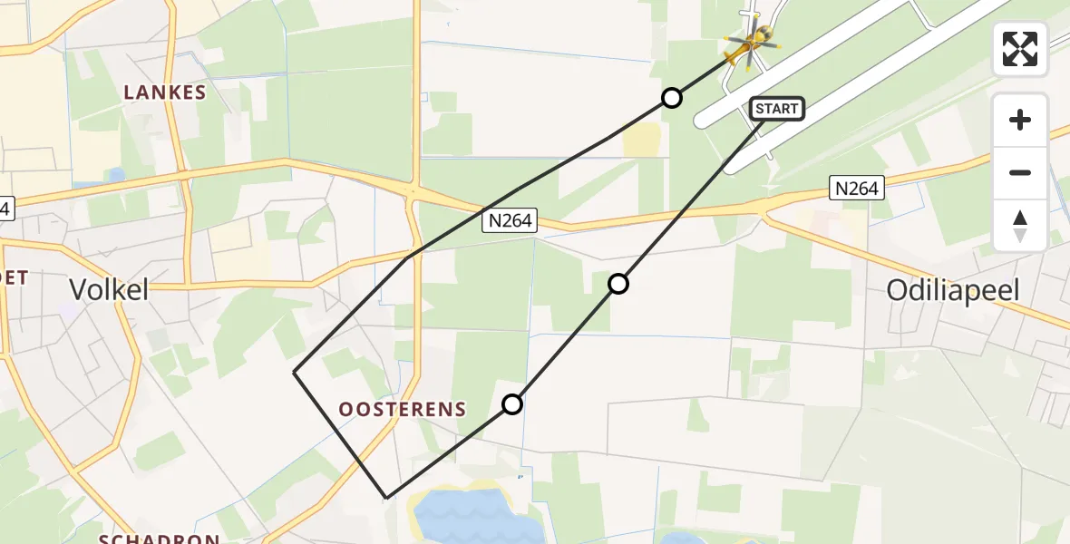 Routekaart van de vlucht: Lifeliner 3 naar Vliegbasis Volkel, Vliegbasis Volkel