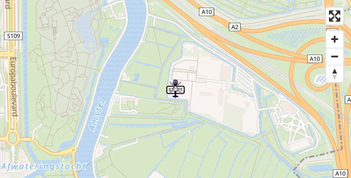 Routekaart van de vlucht: Politiehelikopter naar Amsterdam, Ouderkerkerdijk