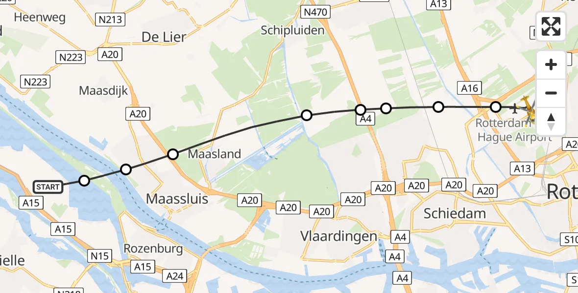 Routekaart van de vlucht: Lifeliner 2 naar Rotterdam The Hague Airport, Rotterdam The Hague Airport