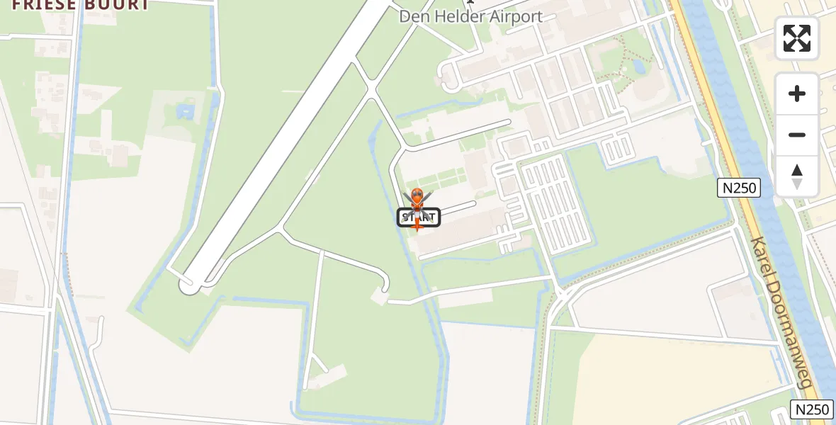 Vluchtroute Kustwachthelikopter van Militair vliegveld De Kooy / Den Helder Airport naar Militair vliegveld De Kooy / Den Helder Airport