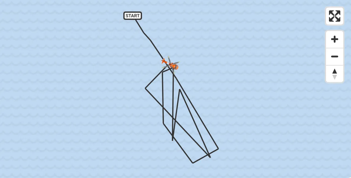 Routekaart van de vlucht: Kustwachthelikopter naar Noordzee, Noordzee