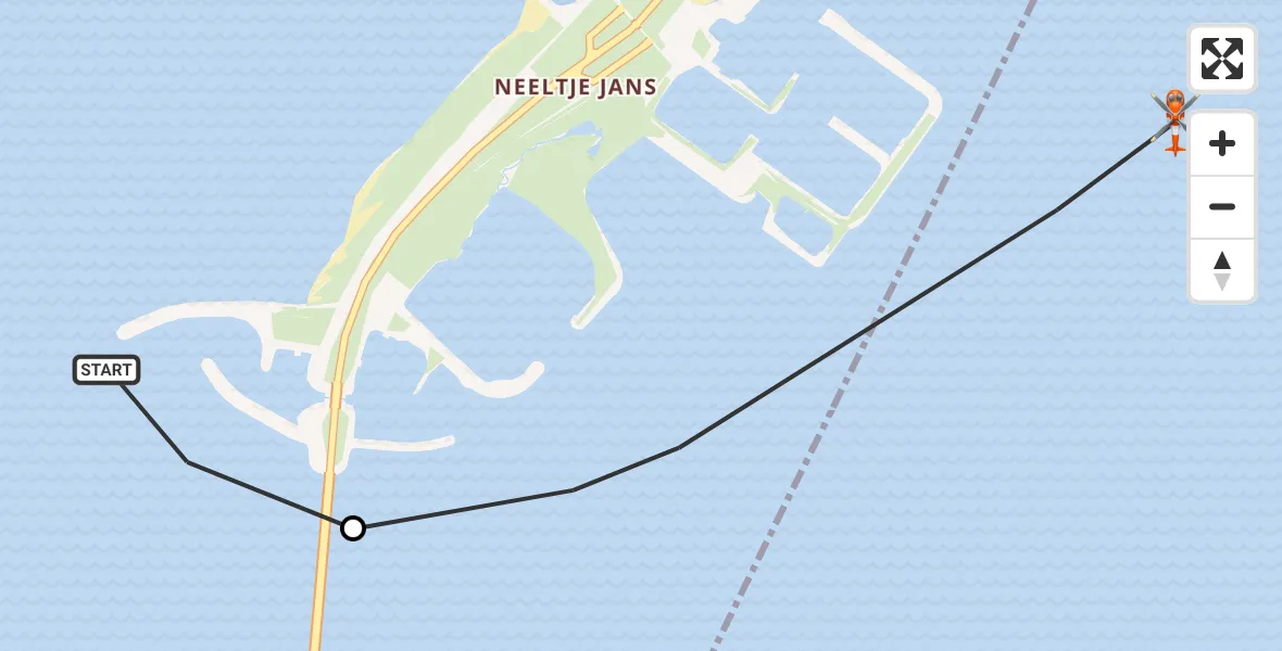 Routekaart van de vlucht: Kustwachthelikopter naar Oosterschelde, Oosterschelde