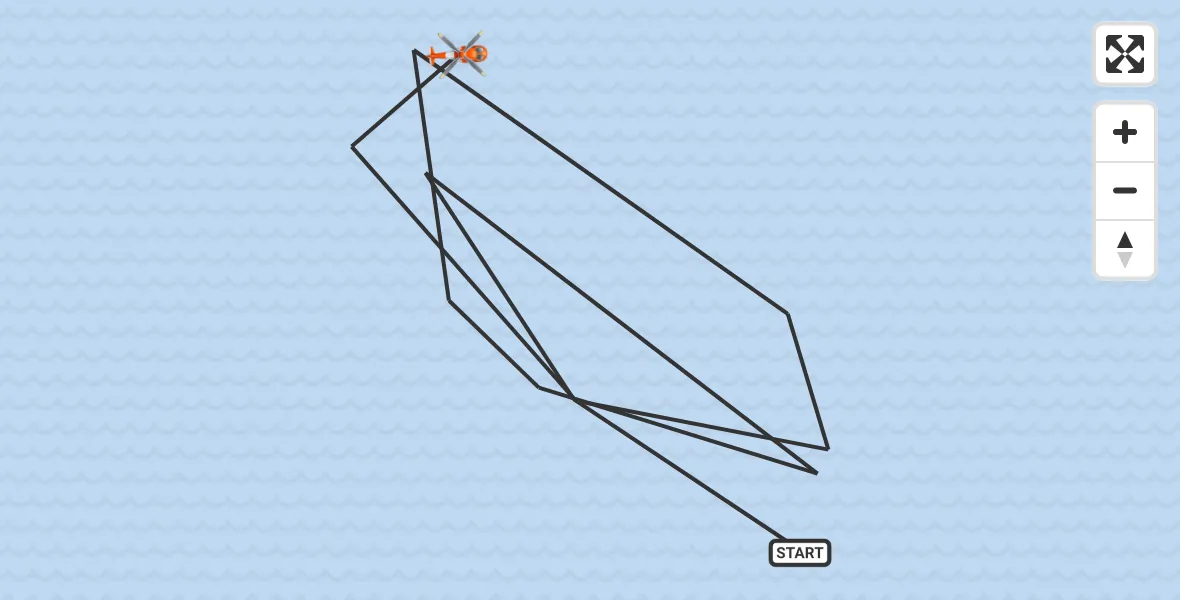 Routekaart van de vlucht: Kustwachthelikopter naar Oosterschelde, Oosterschelde
