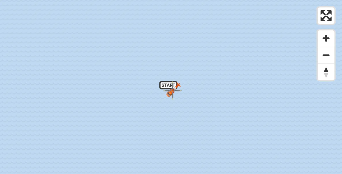 Routekaart van de vlucht:  naar Noordzee, Noordzee