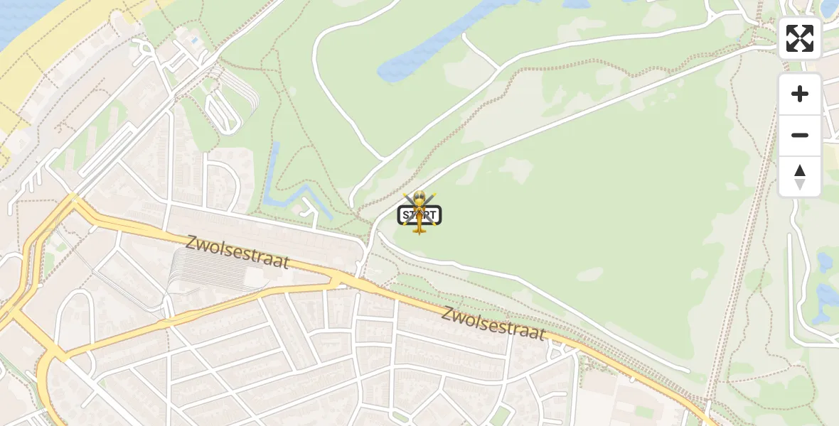 Routekaart van de vlucht: Lifeliner 2 naar Den Haag, Harstenhoekweg