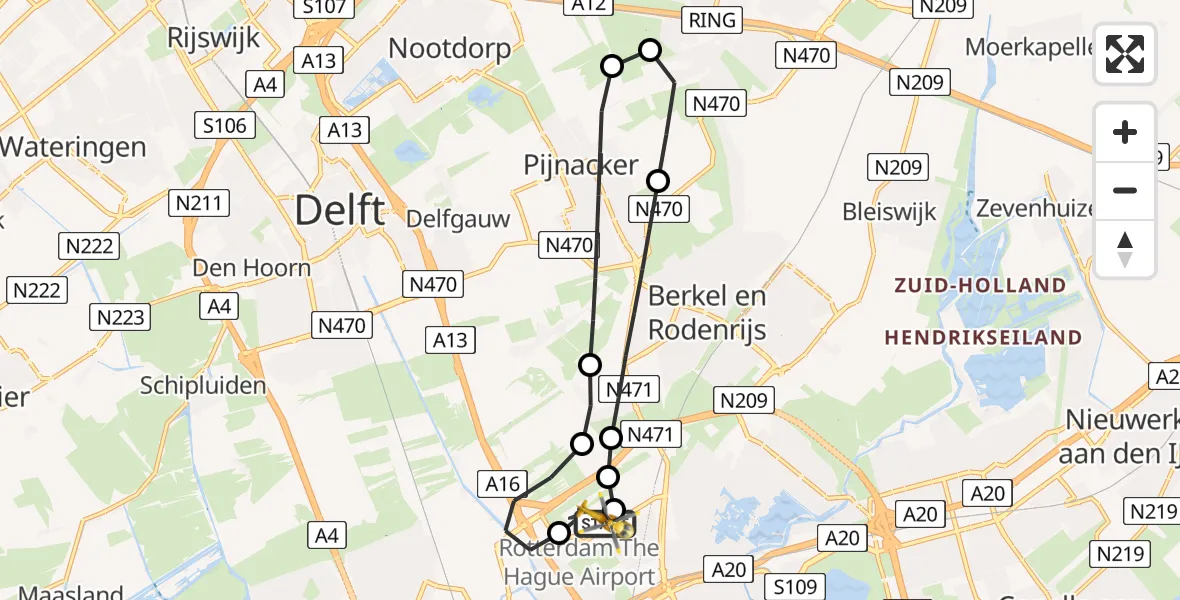 Routekaart van de vlucht: Lifeliner 2 naar Rotterdam The Hague Airport, Rotterdam The Hague Airport