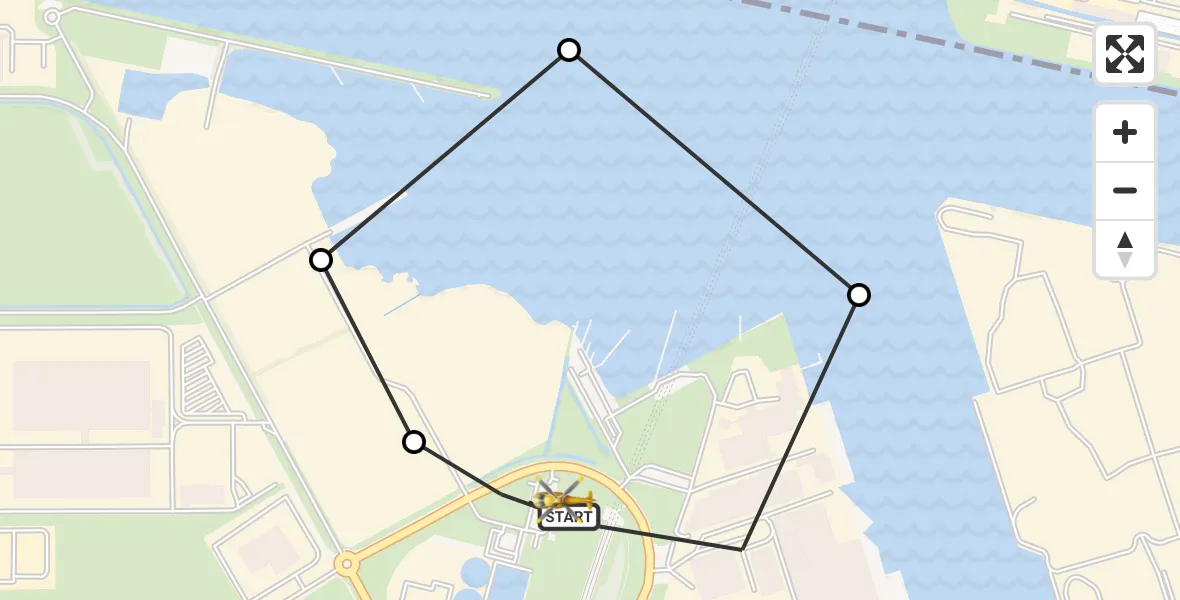 Routekaart van de vlucht: Lifeliner 1 naar Amsterdam Heliport, Amsterdam Heliport