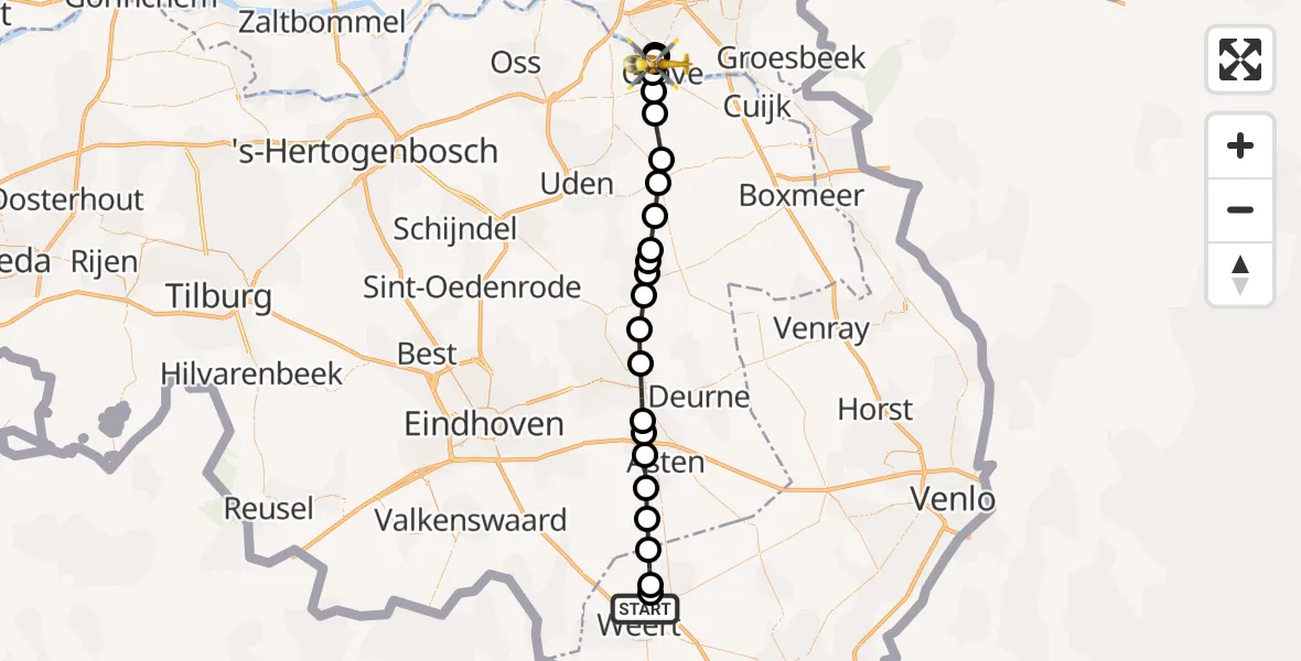 Routekaart van de vlucht: Lifeliner 3 naar Nederasselt, Sluisweg