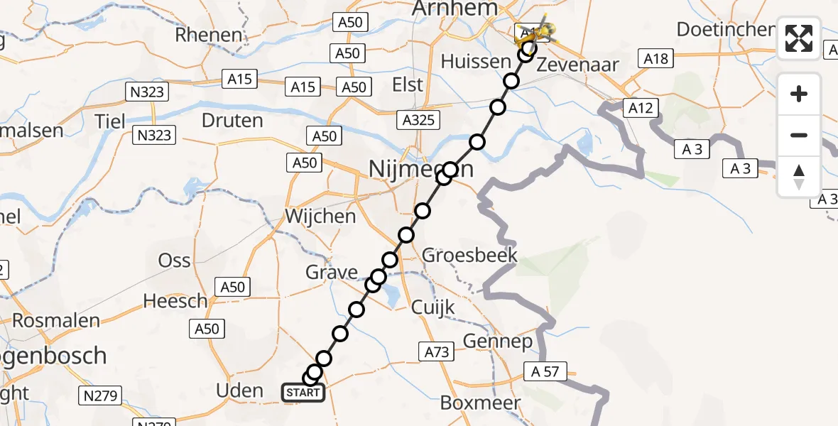 Routekaart van de vlucht: Lifeliner 3 naar De Eng, Ratio