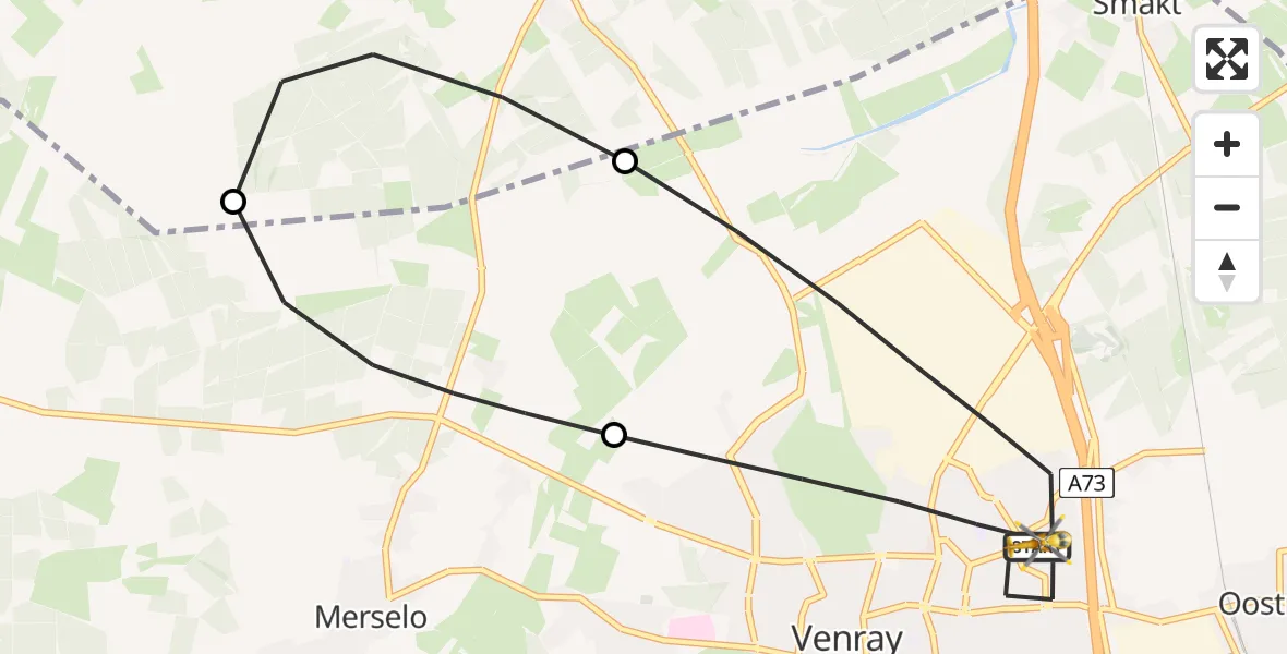 Routekaart van de vlucht: Lifeliner 3 naar Venray, Lathyrus