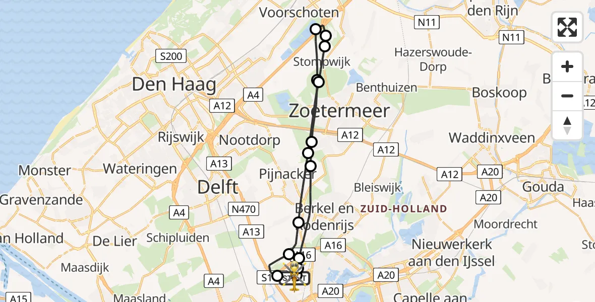 Routekaart van de vlucht: Lifeliner 2 naar Rotterdam The Hague Airport, Rotterdam The Hague Airport
