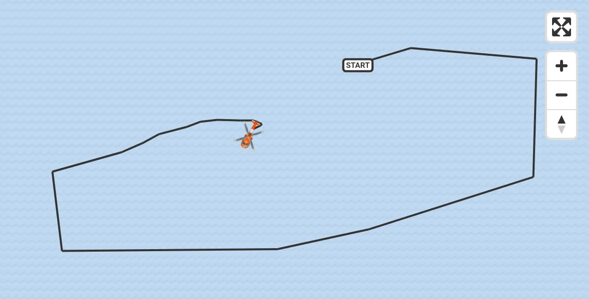 Routekaart van de vlucht: Kustwachthelikopter naar Noordzee, Noordzee