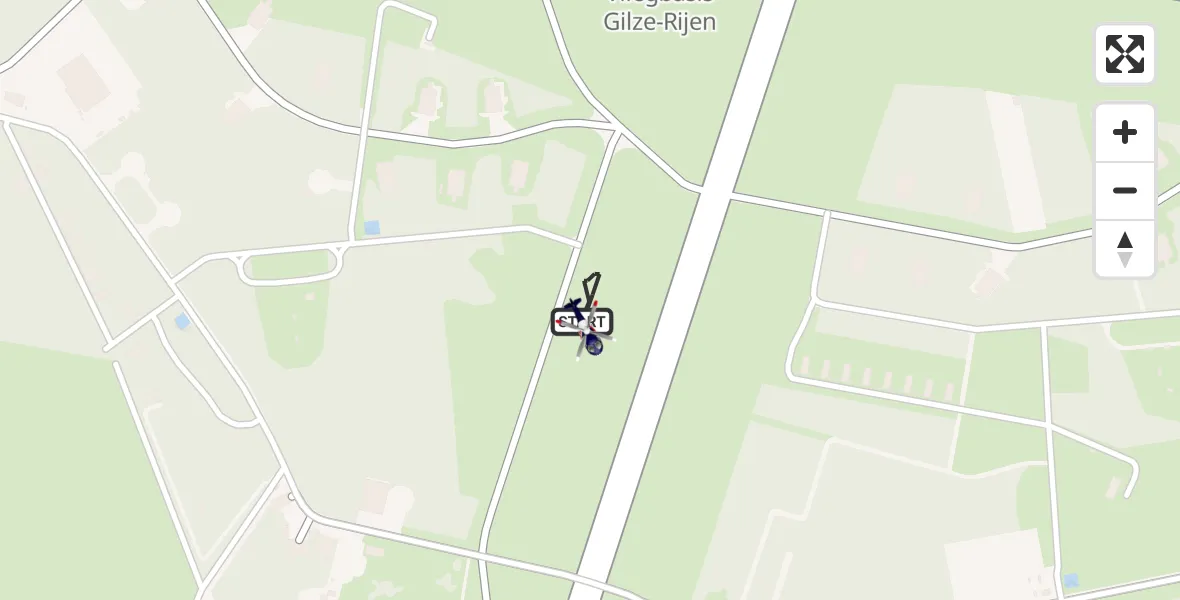 Routekaart van de vlucht: Politiehelikopter naar Vliegbasis Gilze Rijen, Vliegbasis Gilze Rijen