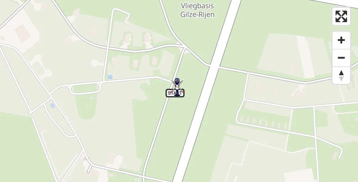Routekaart van de vlucht: Politiehelikopter naar Vliegbasis Gilze Rijen, Vliegbasis Gilze Rijen