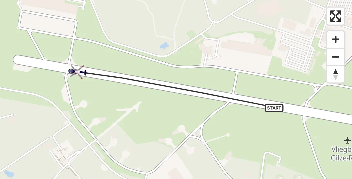 Routekaart van de vlucht: Politiehelikopter naar Vliegbasis Gilze Rijen, Vliegbasis Gilze Rijen