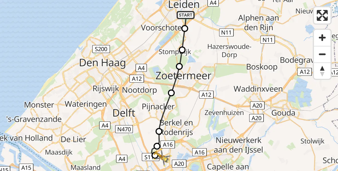 Routekaart van de vlucht: Lifeliner 2 naar Rotterdam The Hague Airport, Rotterdam The Hague Airport