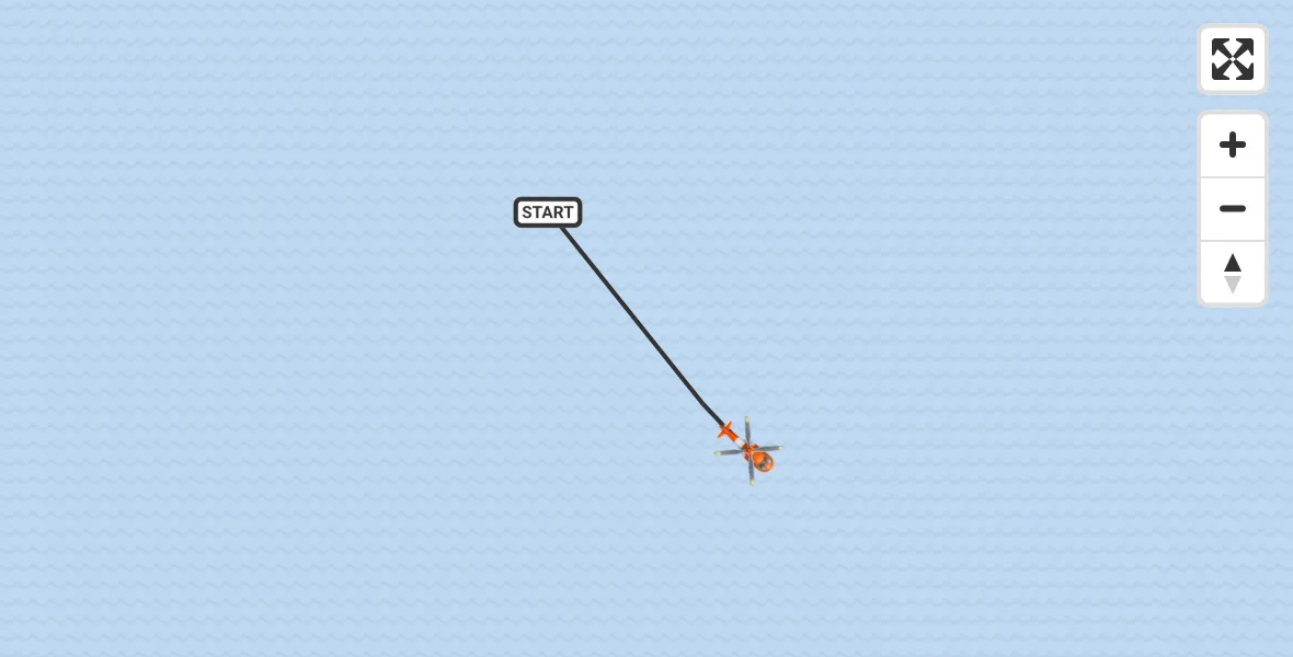 Routekaart van de vlucht: Kustwachthelikopter naar Oosterschelde, Oosterschelde