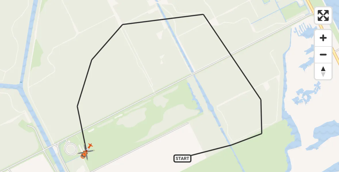 Routekaart van de vlucht: Kustwachthelikopter naar Wieringerwerf, Sluitgatweg
