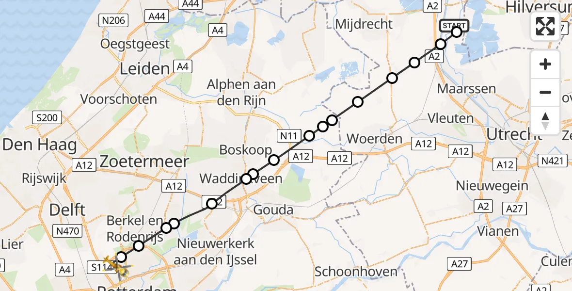 Routekaart van de vlucht: Lifeliner 2 naar Rotterdam The Hague Airport, Rotterdam The Hague Airport