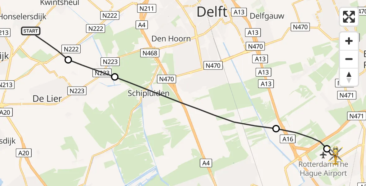 Routekaart van de vlucht: Lifeliner 2 naar Rotterdam The Hague Airport, Rotterdam The Hague Airport