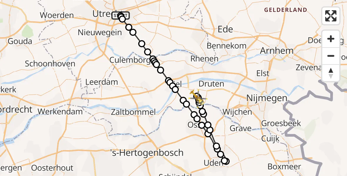 Routekaart van de vlucht: Lifeliner 3 naar Altforst, Sluissestraat