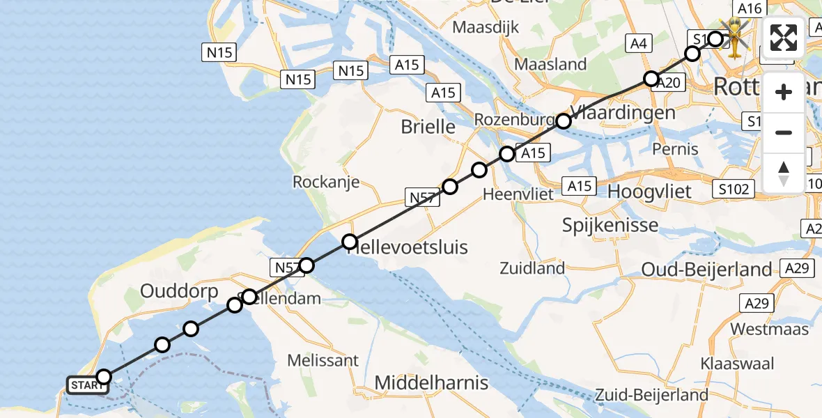 Routekaart van de vlucht: Lifeliner 2 naar Rotterdam The Hague Airport, Rotterdam The Hague Airport