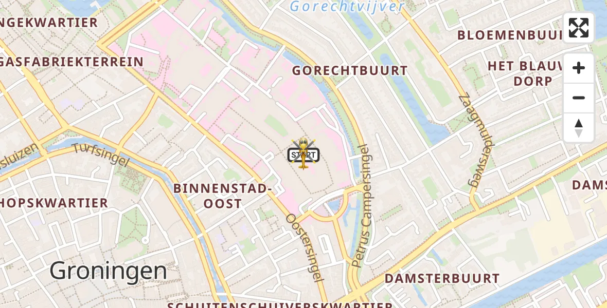 Routekaart van de vlucht: Ambulancehelikopter naar Universitair Medisch Centrum Groningen, Universitair Medisch Centrum Groningen