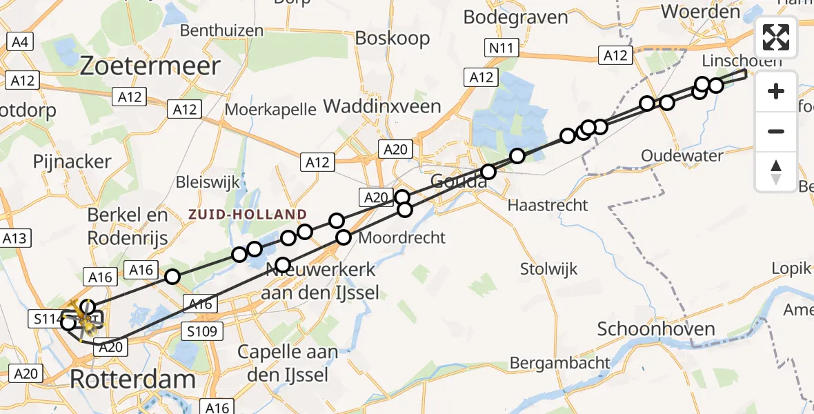 Routekaart van de vlucht: Lifeliner 2 naar Rotterdam The Hague Airport, Rotterdam The Hague Airport