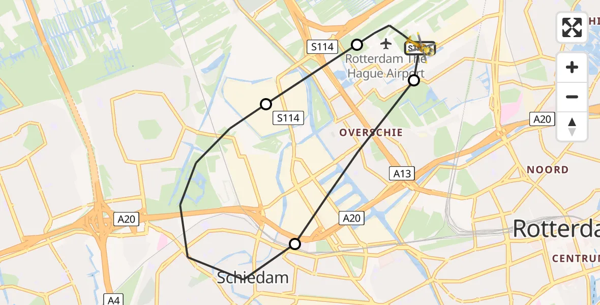 Routekaart van de vlucht: Lifeliner 2 naar Rotterdam The Hague Airport, Rotterdam The Hague Airport