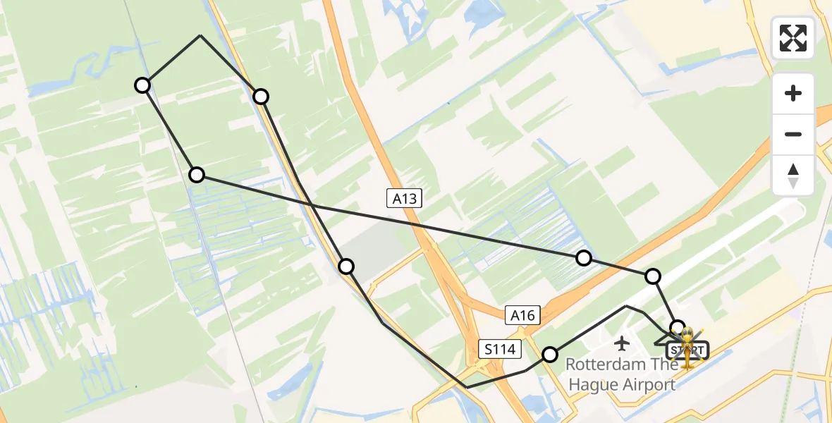 Routekaart van de vlucht: Lifeliner 2 naar Rotterdam The Hague Airport, Rotterdam The Hague Airport