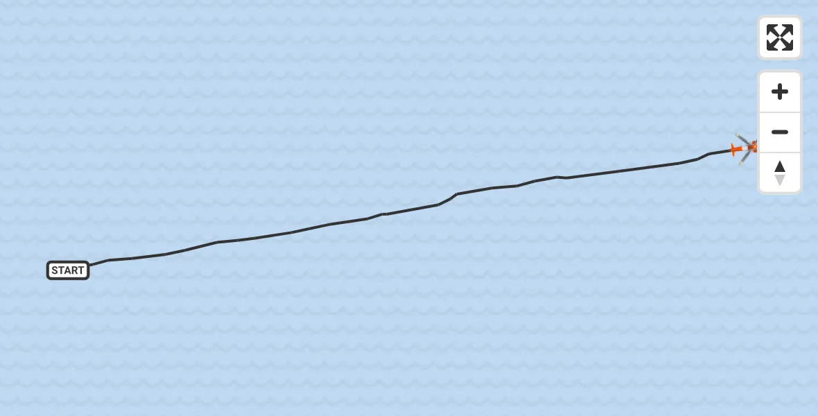Routekaart van de vlucht: Kustwachthelikopter naar Noordzee, Noordzee