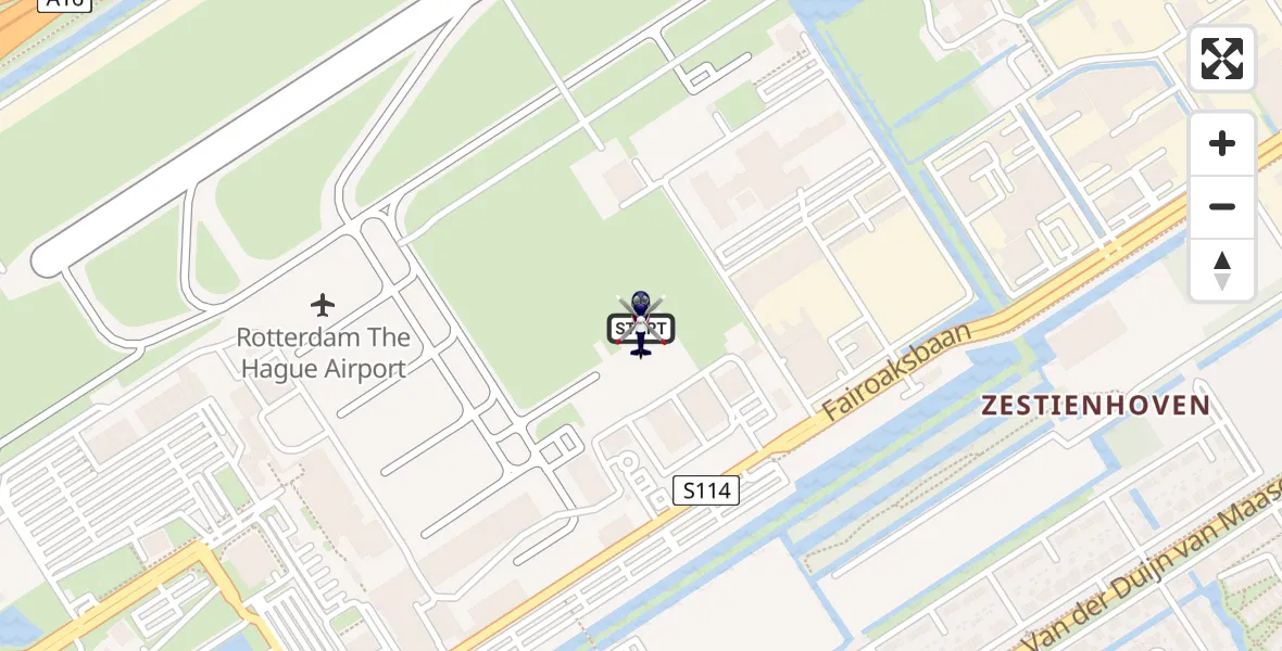 Routekaart van de vlucht: Politiehelikopter naar Rotterdam The Hague Airport, Rotterdam The Hague Airport