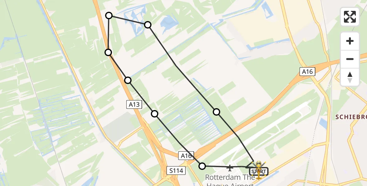 Routekaart van de vlucht: Lifeliner 2 naar Rotterdam The Hague Airport, Rotterdam The Hague Airport
